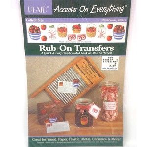 Plaid Rub on Transfers Collectibles 57088 Farm Country Kitchen 1994 Crafts New
